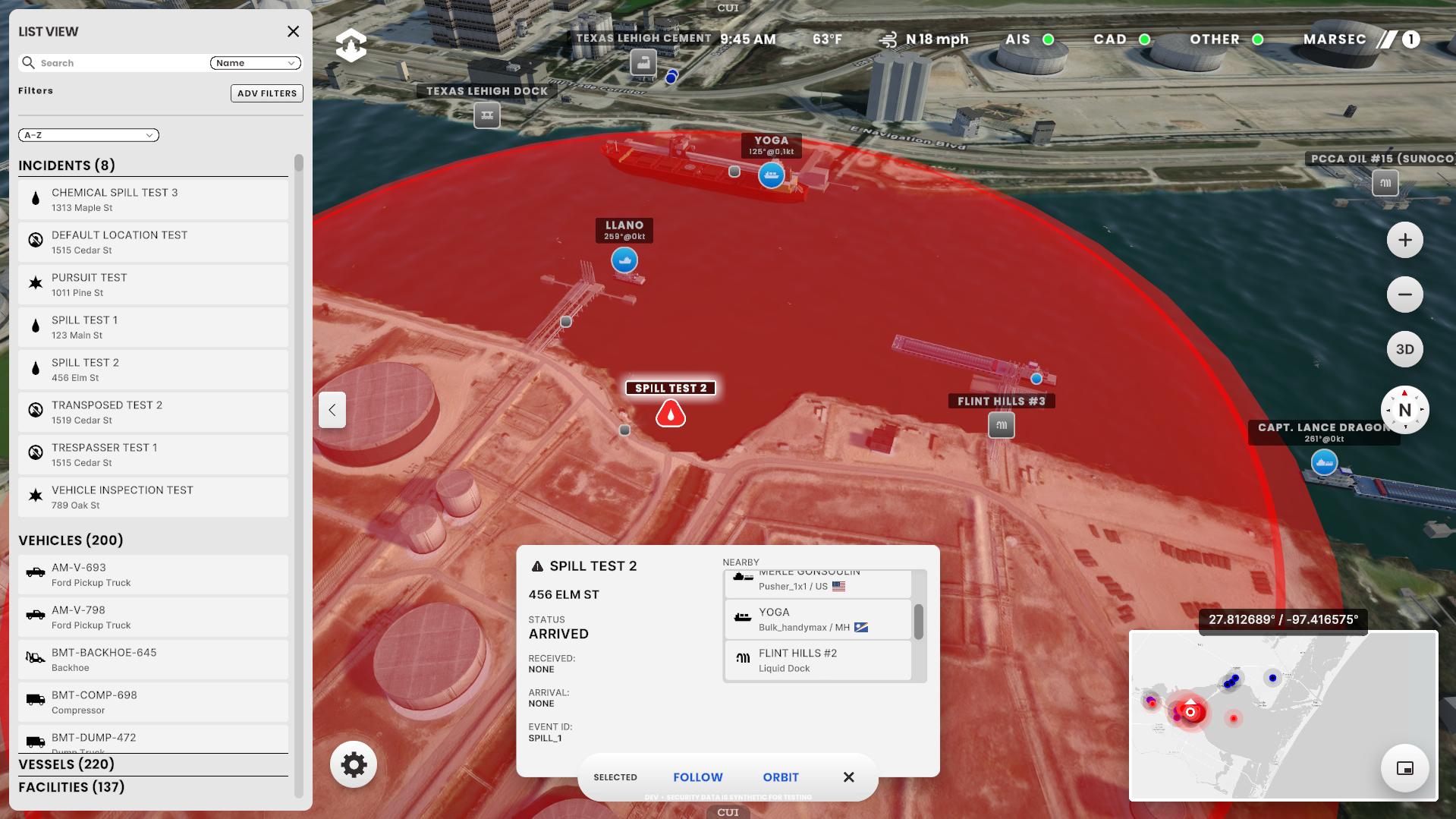 optics p2 incident with incident list